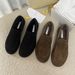 24 Counters With The Same Suede Wool Minimalist Flat Bottomed Loafers, Plush Shoes, Casual Ve, Comfortable And_voghion.com