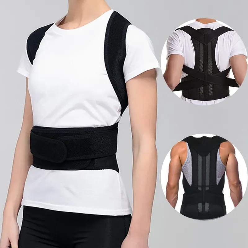 Back Massager Back Posture Corrector Straight Shoulder Lumbar Brace Spine Support Belt Adjustable Corset Correction Body_voghion.com