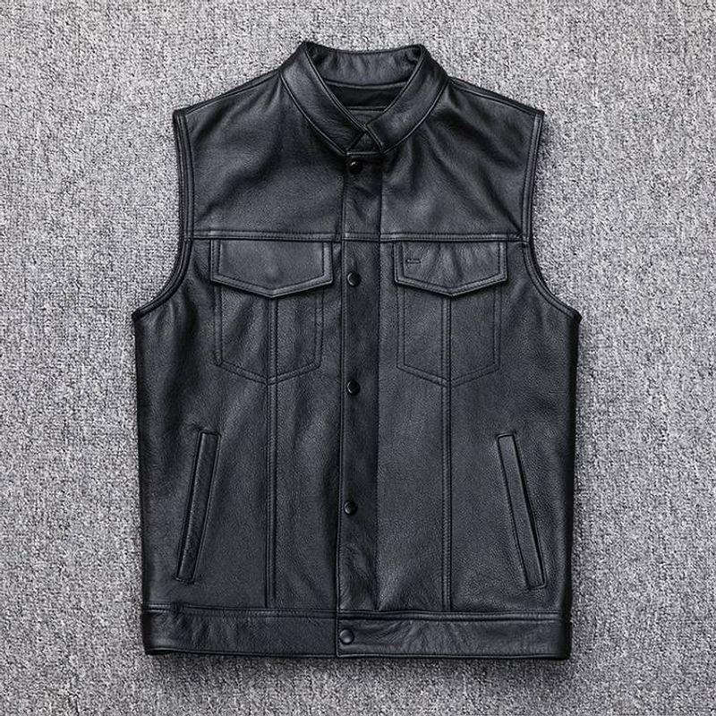 A New Thin Casual Leather Jacket For Men, A Slimming And Trendy Fleece Young Men's Leather Jacket_voghion.com