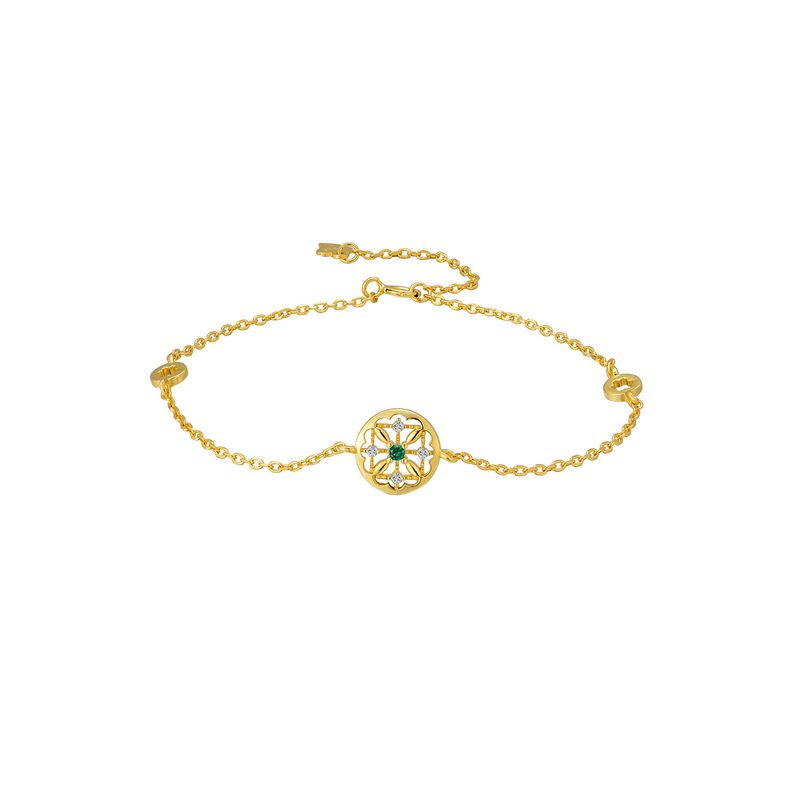 Braccialetto rotondo geometrico cavo in argento sterling per donna, leggero e lussuoso, con trifoglio tempestato di diamanti, versatile_voghion.com