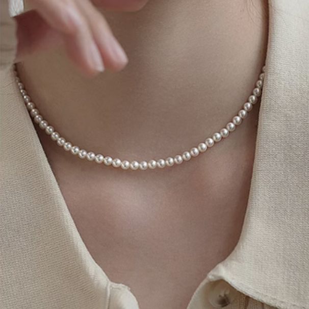 Collana girocollo con ciondolo singolo in argento sterling 925, per donna, con perle d'acqua dolce, nuova catena per clavicola_voghion.com