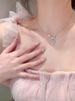 Bowknot love zircon necklace light luxury niche necklace female design clavicle chain 2023 new_voghion.com