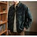 Spring Autumn New Jacquard Long Sleeve Denim Shirt For Men, Trendy Brand, Loose And Handsome, Casual Work Jacket, Outer_voghion.com