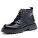 WalkPrime WalkPrime Men's Martin 2024 New Cotton-Padded Leather Thin British Style Mid-Top Thick Sole Height Increasing Motorcycle Black_voghion.com