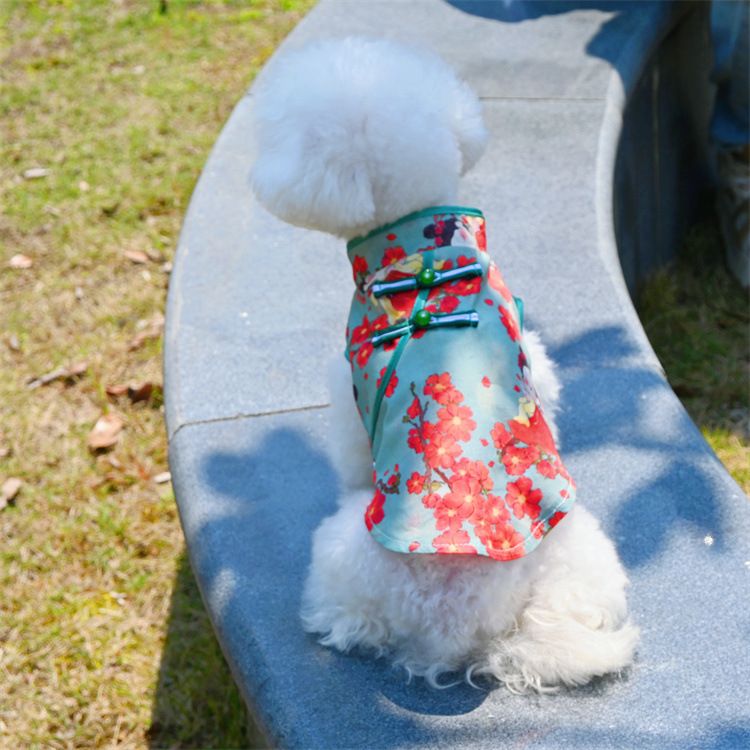 2025 Primavera ed Estate Nuovo Pet Cheongsam Teddy Bichon Carino Cane Gatto Traspirante Protezione Solare Abbigliamento_voghion.com