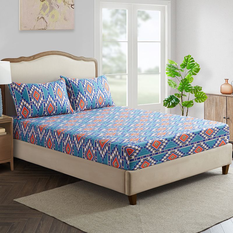 Tribal Stripe Art Fitted Sheet 3D Printed Polyester Bed Cover With Elastic Edges For Twin/Full/Queen/King Size Beds_voghion.com