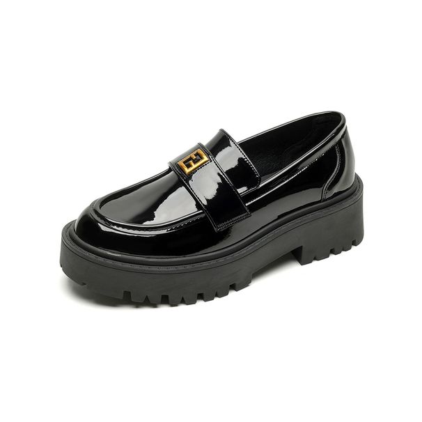 Plateau-Loafer für Damen, Retro, neue Einzelschuhe, kleine Lederschuhe im britischen Stil für Damen_voghion.com