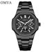 OMYA Vattentät kvartsklocka för män 3ATM Kalendersportklocka i rostfritt stål med mineralglas_voghion.com