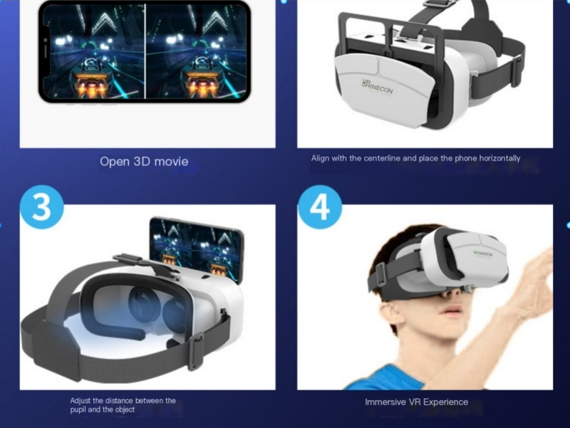 VR Glasses, 3D Movie All-in-one Game Console, Immersive Virtual Reality Glasses, VRShinecon_voghion.com