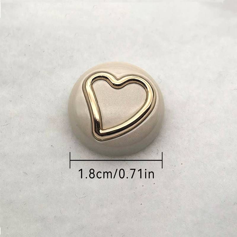 6-10 bottoni rotondi per abbigliamento a forma di cuore, con processo di verniciatura, in metallo bianco, adatti per camicie, cappotti, pantaloni._voghion.com