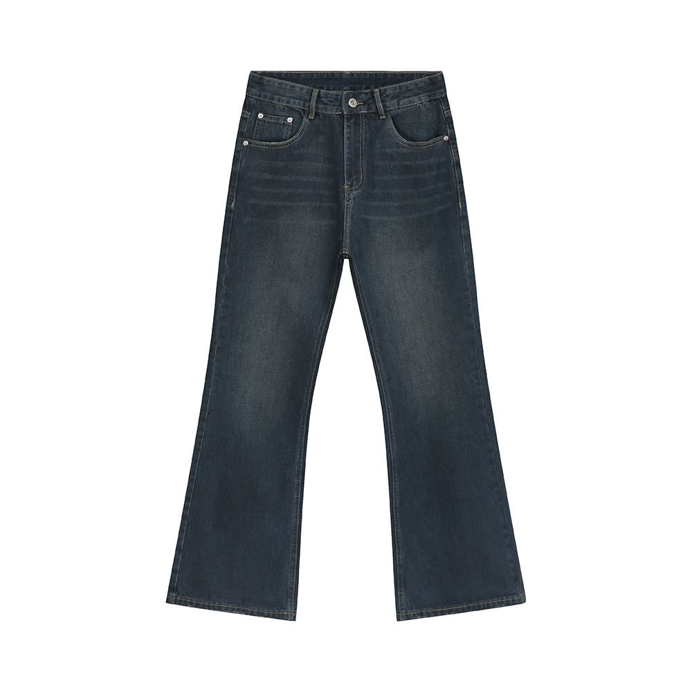 EF JEANS | 2024 New Versatile American Wax Surface Coated Blue Mop Jeans Tide_voghion.com