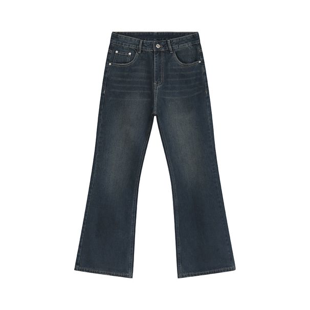 EF JEANS | 2024 New Versatile American Wax Surface Coated Blue Mop Jeans Tide_voghion.com