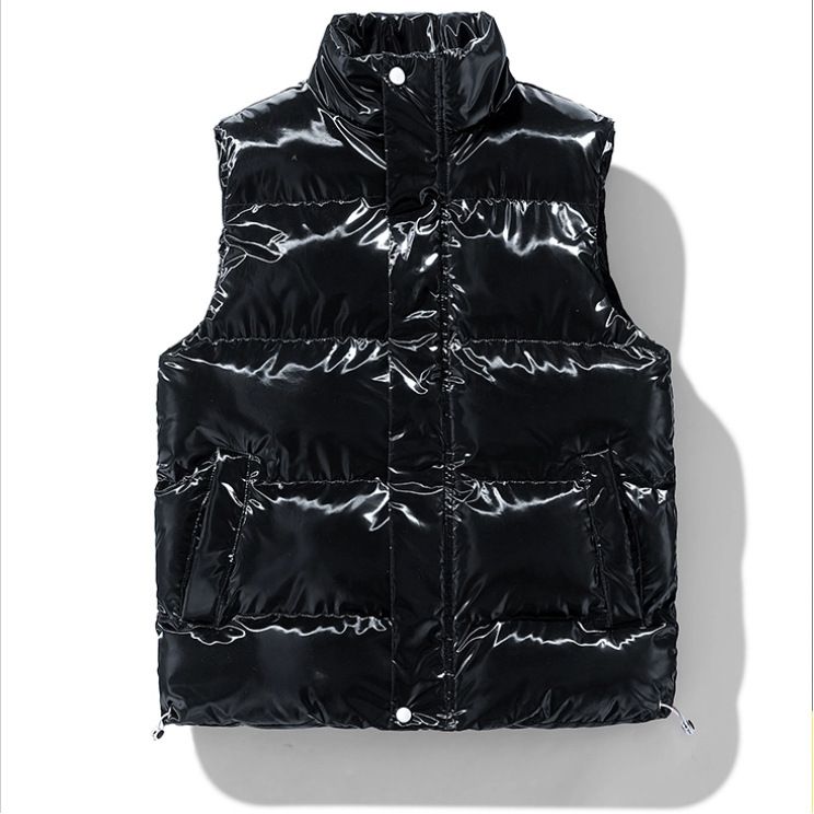 Unisex Puffer Vest – Lightweight Quilted Jacket With Stand Collar (XS-XXL, Matte Shell, Black/Chestnut)_voghion.com