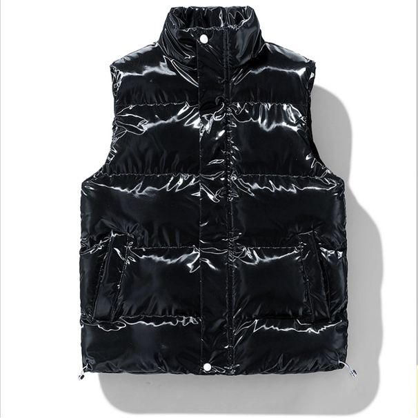 Unisex Puffer Vest – Lightweight Quilted Jacket With Stand Collar (XS-XXL, Matte Shell, Black/Chestnut)_voghion.com