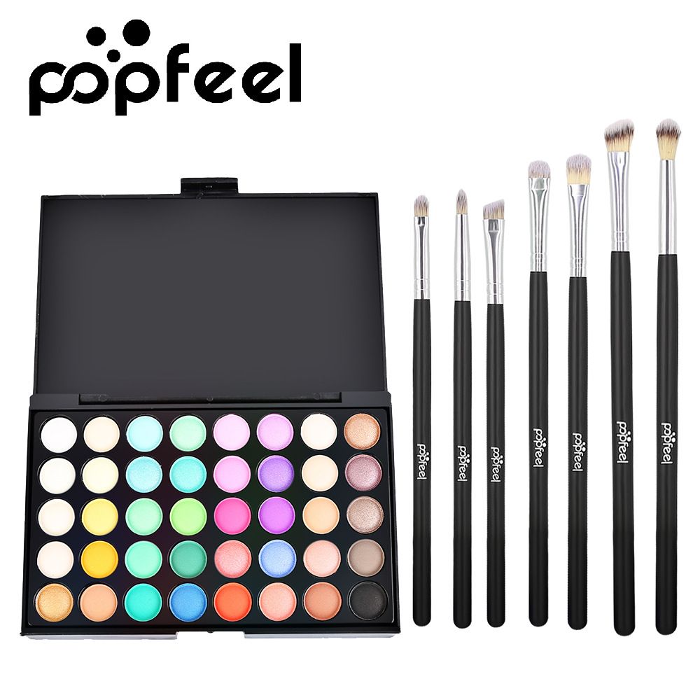 Sets POPFEEL 40 Color Matte Pearlescent 7-delige oogschaduwkwastenset Beauty Make-up voor beginners_voghion.com