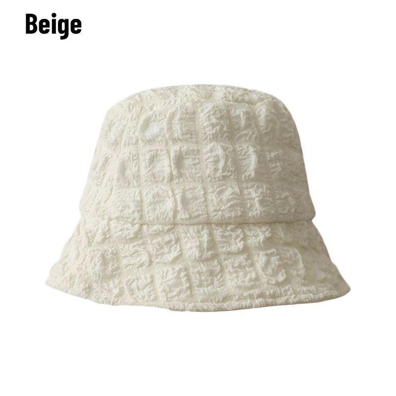 New Arrivals Unisex Cotton Bucket Hats Women Summer Sunscreen Panama Men Outdoor Fisherman Hat Beach Cap Seersucker Sunbonnet Fedoras_voghion.com