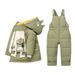Premium kinderwinterdonsjackset - Warm tweedelig sneeuwpak voor jongens en meisjes, zachte capuchonjas met afneembare slab, 50% witte eendendonsvulling_voghion.com