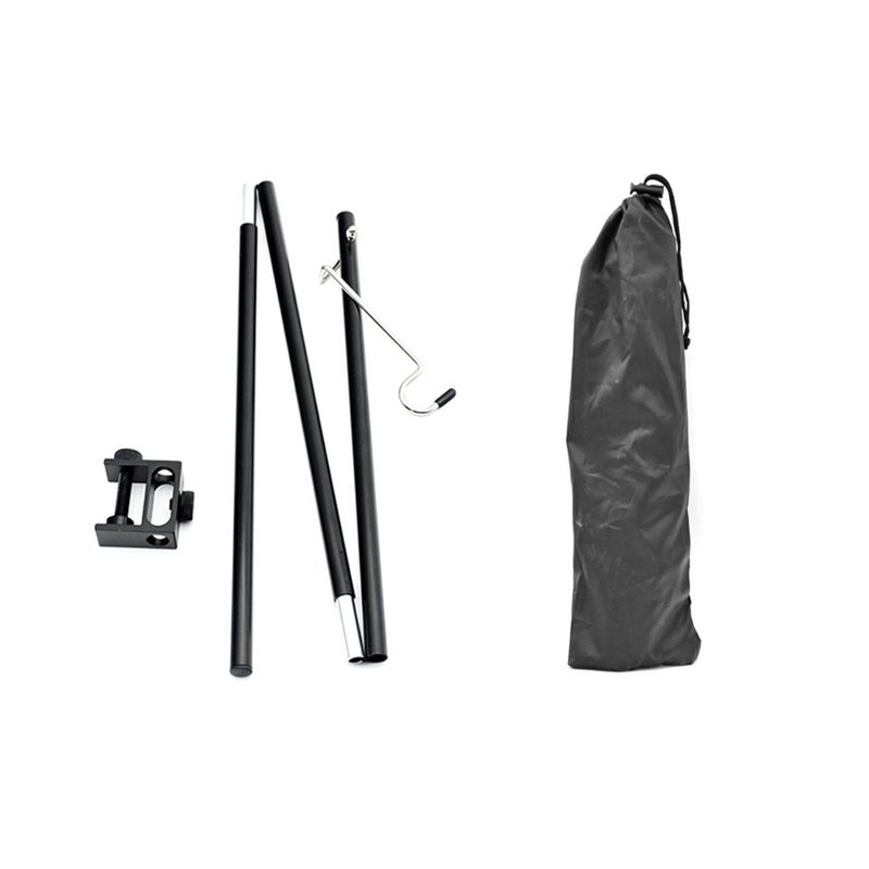 Collapsible Aluminum Light Stand - Portable Tripod For Camping Lanterns & String Lights | Adjustable Height From 16" To 60" With Ground Spike_voghion.com