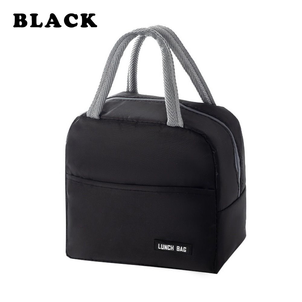 Sac à bento en sergé de couleur unie, sac isotherme portable, épais, pour boîte à déjeuner, pour étudiant_voghion.com
