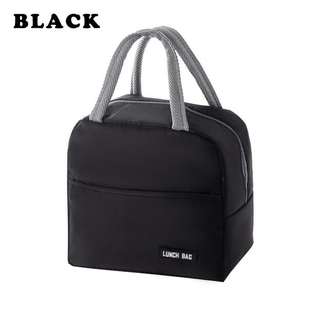 Sac à bento en sergé de couleur unie, sac isotherme portable, épais, pour boîte à déjeuner, pour étudiant_voghion.com