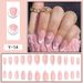 Pink Heart Almond French Press-On Nails - Cute & Elegant Fake Nails For Women, Reusable False Nails With Glue & Sticker Options_voghion.com