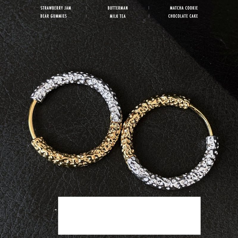 Unisex gold and silver contrast texture earrings for women, fashionable and cool personality, light luxury and high end earrings_voghion.com