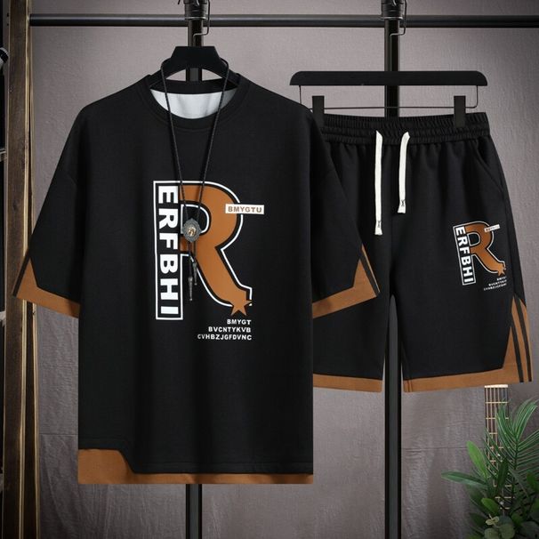 Men's Clothing Men's Summer New Men's Loose Large Size Printed Short Sleeved Suits Fashionable And Casual Two Piece_voghion.com