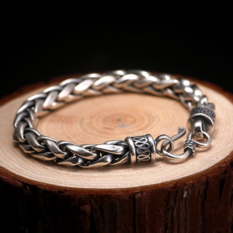 Hot Selg Nuovo Braccialetto Punk Intrecciato Trendy da Uomo alla Moda Keel_voghion.com