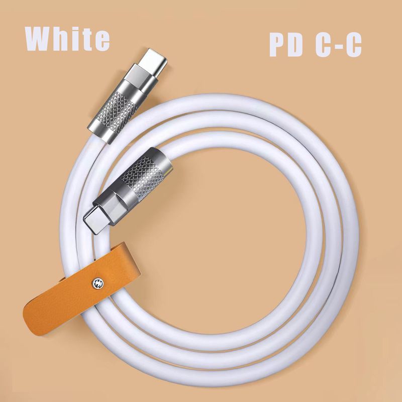 C 120W USB 6A Ultrahurtigt opladningskabel Flydende silikonedatakabel C-type opladningskabel, der kan oplades -type_voghion.com