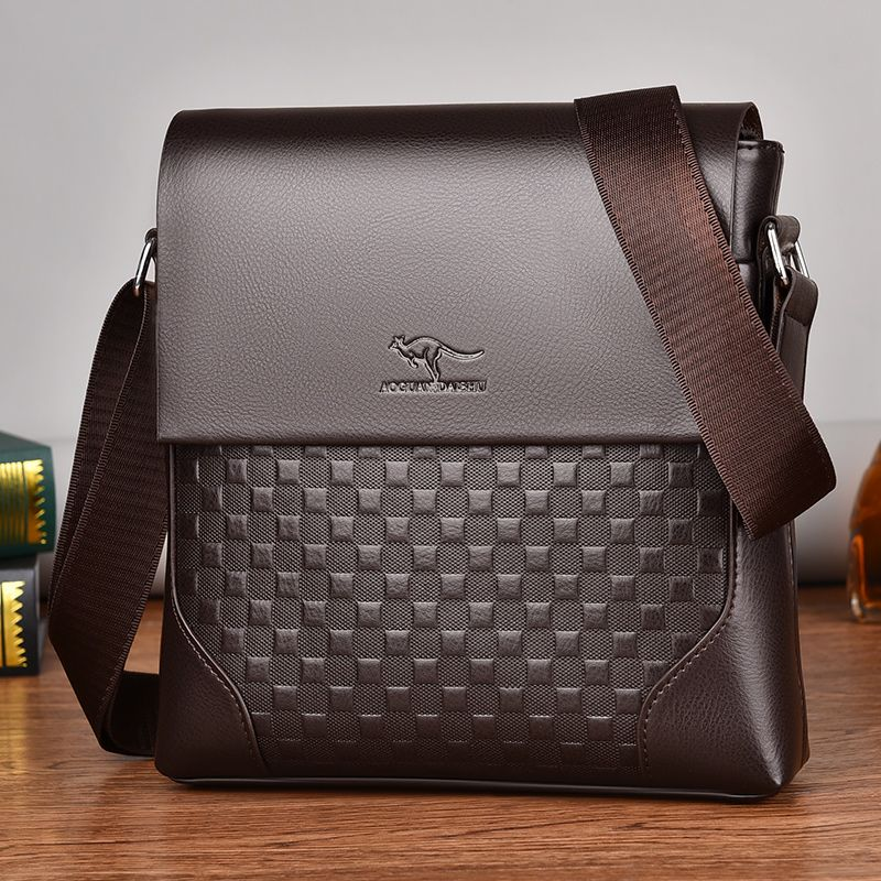 Shoulder Oblique Cross Business Vertical Casual Korean Kangaroo Large Capacity Men's Bag_voghion.com