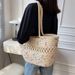Sac à main en corde de coton tissée pour femme, nouveau sac de plage, grande capacité, sac à bandoulière, couleur assortie, style rétro_voghion.com