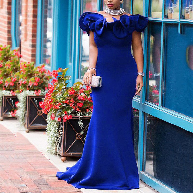 Damenbekleidung Große Größe Schlankes One-Shoulder-Kleid Brautjungfern Bankett Kleines Kleid_voghion.com