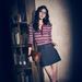 New Autumn Striped Color-Block Turn-Down Collar T-Shirt Wool Top Knitted Women's Sweater POLO_voghion.com