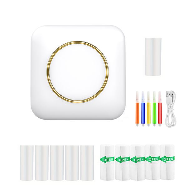 Mini fotoskrivare med 11 pappersrullar, bärbar termoskrivare, bläckfri skrivare, present till barn, vänner, används i hemmet, kontoret, studier, arbetslista_voghion.com