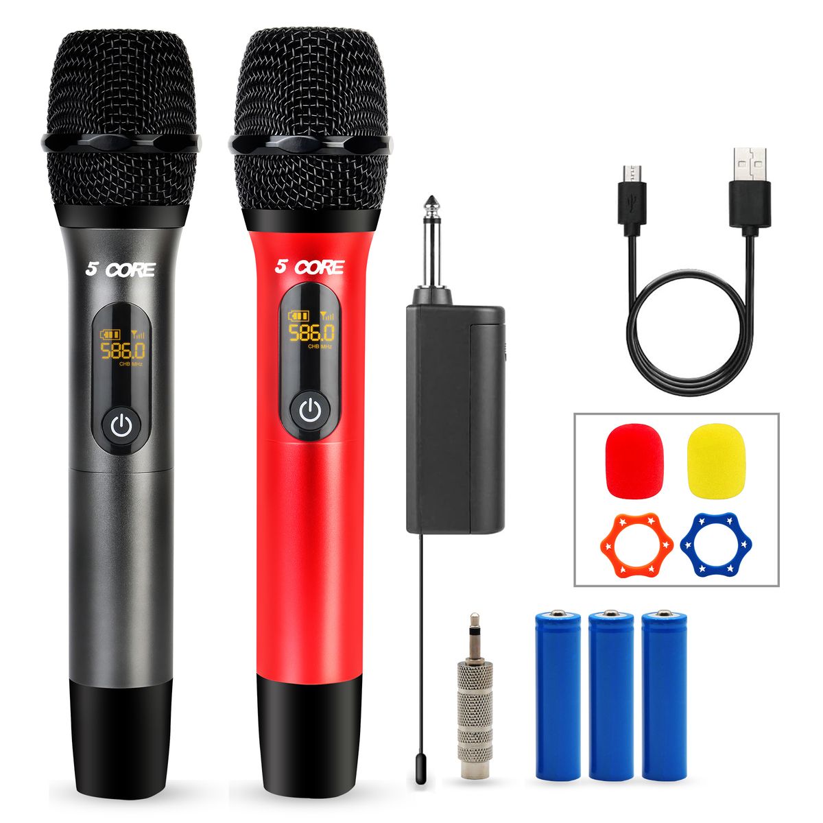 5 Core Wireless Microphones Pair UHF Professional Handheld Microfonos Inalambricos Dual Cordless Mic System for Karaoke Singing Wedding DJ Party Speec_voghion.com
