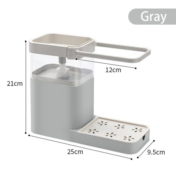 2 in 1 dispenser per liquidi, salvietta per piatti, spugna, portaoggetti, multifunzione, cucina, bagno, contenitore per liquidi_voghion.com