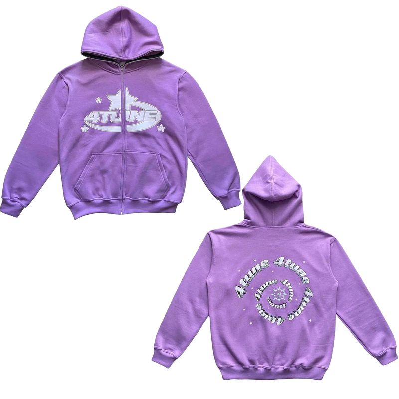 4Tune Art Aesthetic Graphic Zipper Hoodie Sweatshirt Men American Street Hip Hop Vintage Zipper Coat Y2k Fashion Zip Up Jacket Hoodies_voghion.com