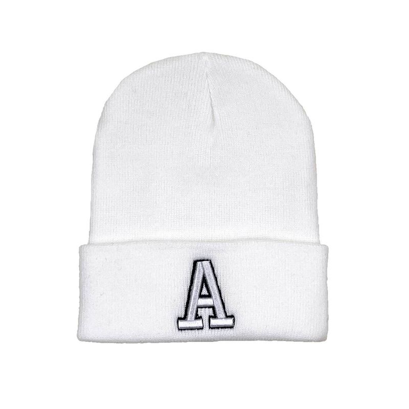 New A-line embroidered men's and women's European and American cold resistant knitted hats, women's autumn and winter warm woolen hats_voghion.com