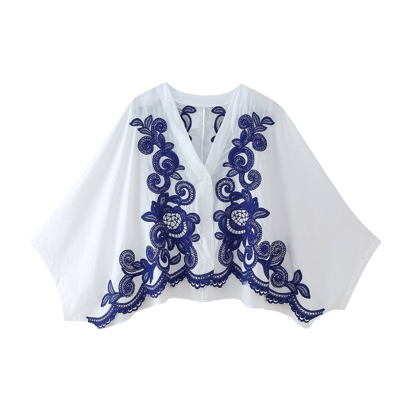 Traje de falda y camisa con bordado exquisito en contraste de colores para mujer, recién llegado_voghion.com