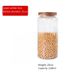 Barattoli in vetro con coperchi in legno di acacia - Contenitori ermetici per tè, spezie e alimenti secchi (forma rotonda, organizzazione della dispensa)_voghion.com
