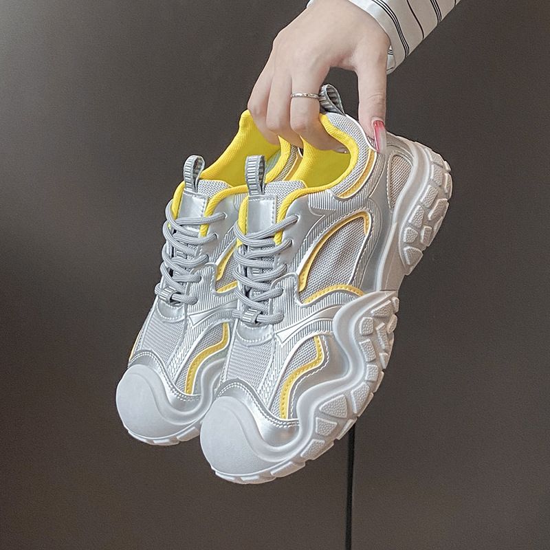 Ins Koreanische Version Mesh Für Frauen 2024 Herbst Neue Vielseitige Student Tuch Dicke Sohle Atmungsaktive Casual frauen Schuhe_voghion.com