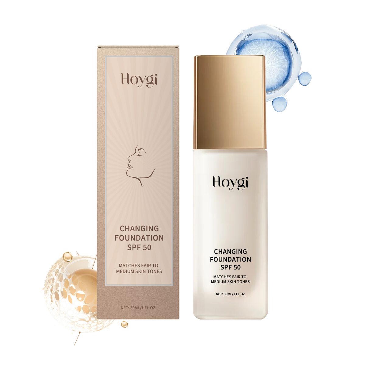 HOYGI Concealer Liquid Foundation ass liicht, matt, mëll, befeuchtend, transparent, berouegend a gëeegent fir dréchen Haut._voghion.com