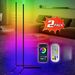 2-pack moderne LED-hoekvloerlamp, 56 inch, RGB-kleurverandering, afstandsbediening, muzieksynchronisatie via app voor slaapkamer en gameroom_voghion.com