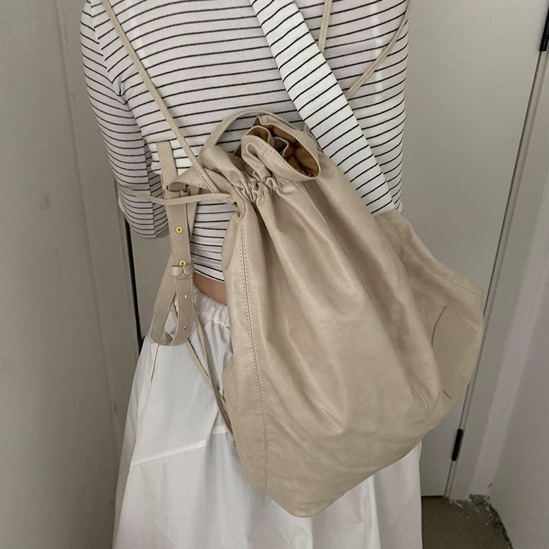 2025 Autumn And Winter New Drawstring Design Commuter Multifunctional Women's Backpack Fashion Versatile Casual Daily Personalized_voghion.com