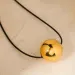 Collana con ciondolo a forma di palla con corda di cera in acciaio inossidabile dorato, da donna, per feste estive, viaggi, gioielli gratuiti_voghion.com