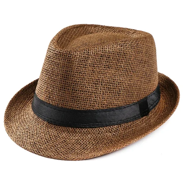 Pălărie unisex pentru bărbați și femei, Fedora, Trilby, cu bor larg, din paie, pentru plajă, soare, gentleman, adulți_voghion.com