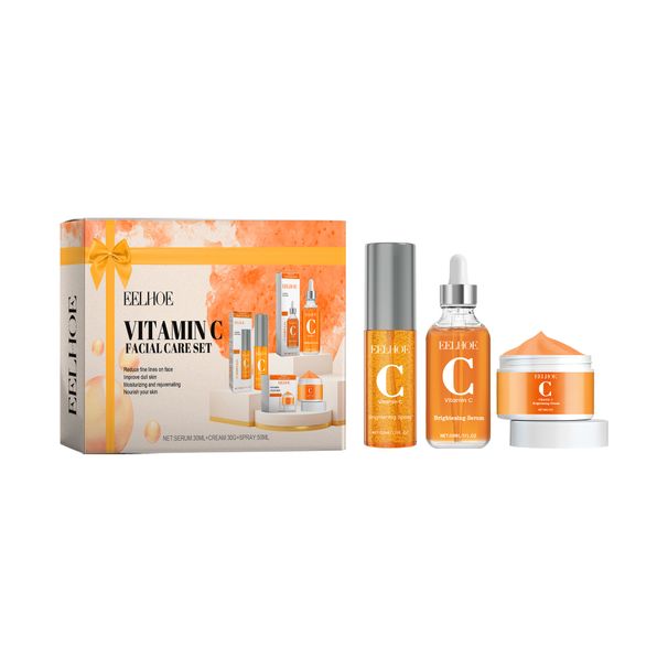 EELHOE Vitamin C Facial Skin Care Kit, Facial Moisturizing, Rejuvenating, Brightening and Fine Pore Kit_voghion.com