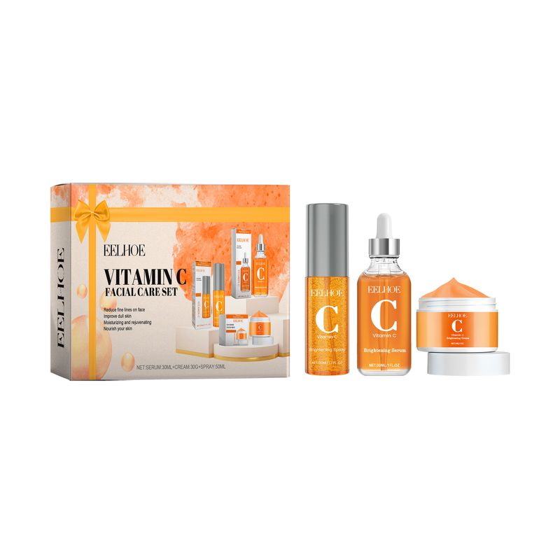 EELHOE C Vitamini Yüz Bakım Seti, Yüz Nemlendirici, Canlandırıcı, Aydınlatıcı ve İnce Gözenek Seti_voghion.com