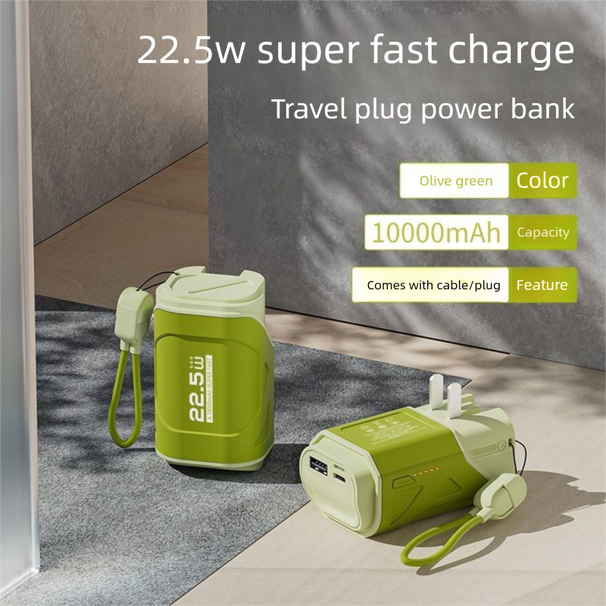 Shuyang 3C Certified Wall Plug Power Bank Ultra Large Capacity 10000mAh Super Fast Charging Source Airplane Safe_voghion.com