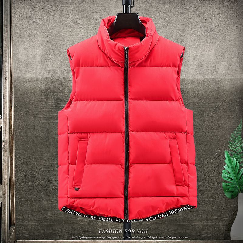 Herrenbekleidung Plus Size New Style Stehkragen Baumwollweste Weste Jacke Arbeitskleidung Klasse Uniform Druck Logo_voghion.com